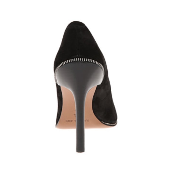 Rachel Zoe Ambrosia Kid Suede Black Heels - Picture 8 of 8